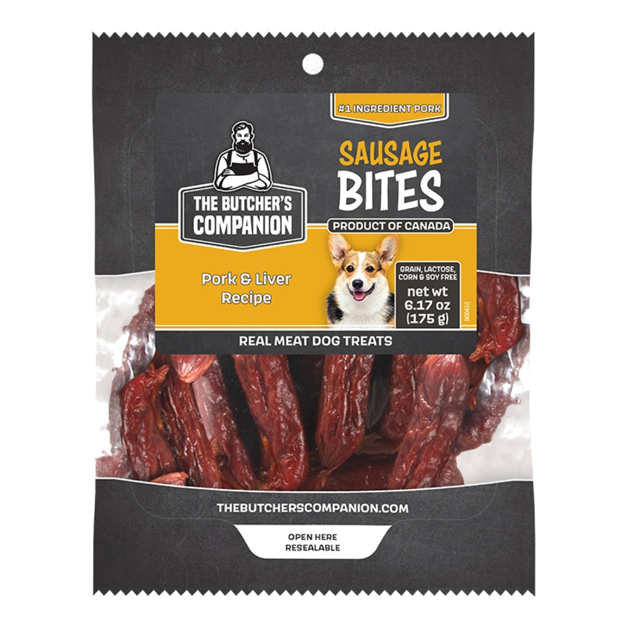 The Butcher&#39;s Companion Pork &amp; Liver Sausage Bites Dog Treats