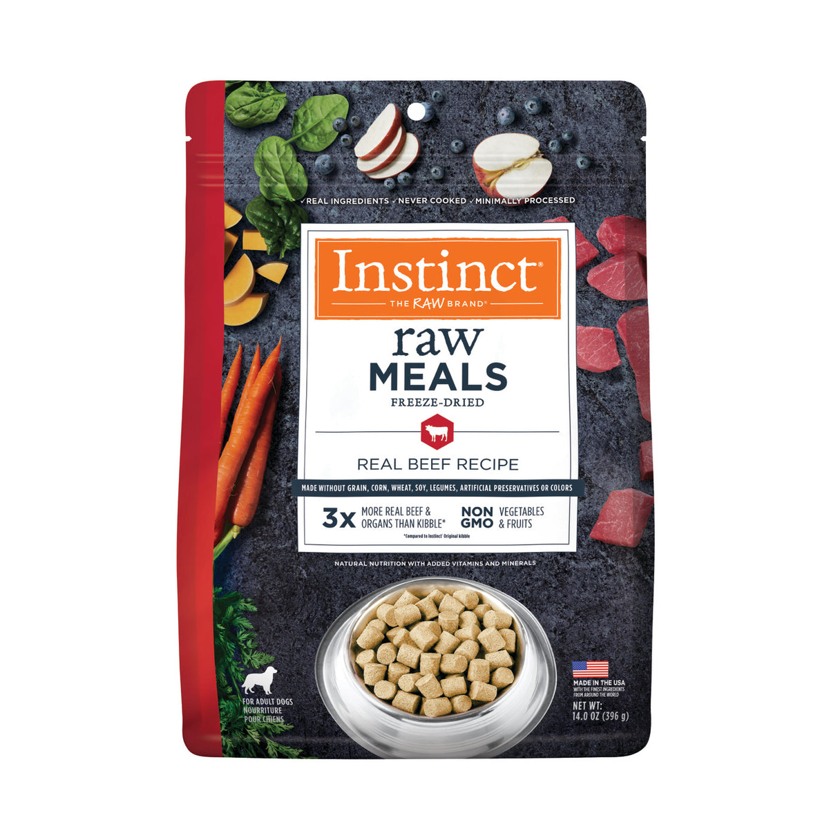 Instinct Freeze-Dried Raw Meals Grain-Free Real Beef Recipe Dog Food