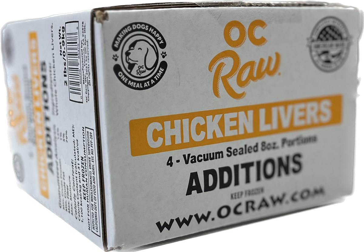 OC Raw Additions Frozen Raw Chicken Livers for Dogs