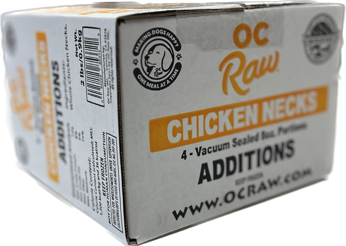 OC Raw Additions Frozen Raw Chicken Necks for Dogs