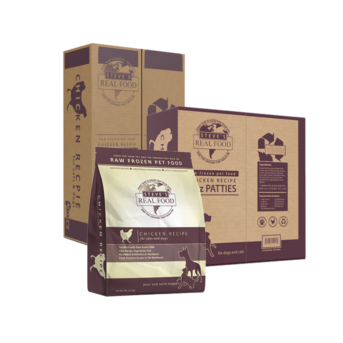 Steve&#39;s Real Food Frozen Chicken Raw Dog &amp; Cat Food