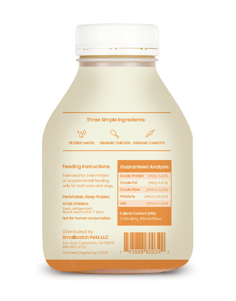 Small Batch Grain Free Frozen Chicken Bone Broth for Dogs &amp; Cats