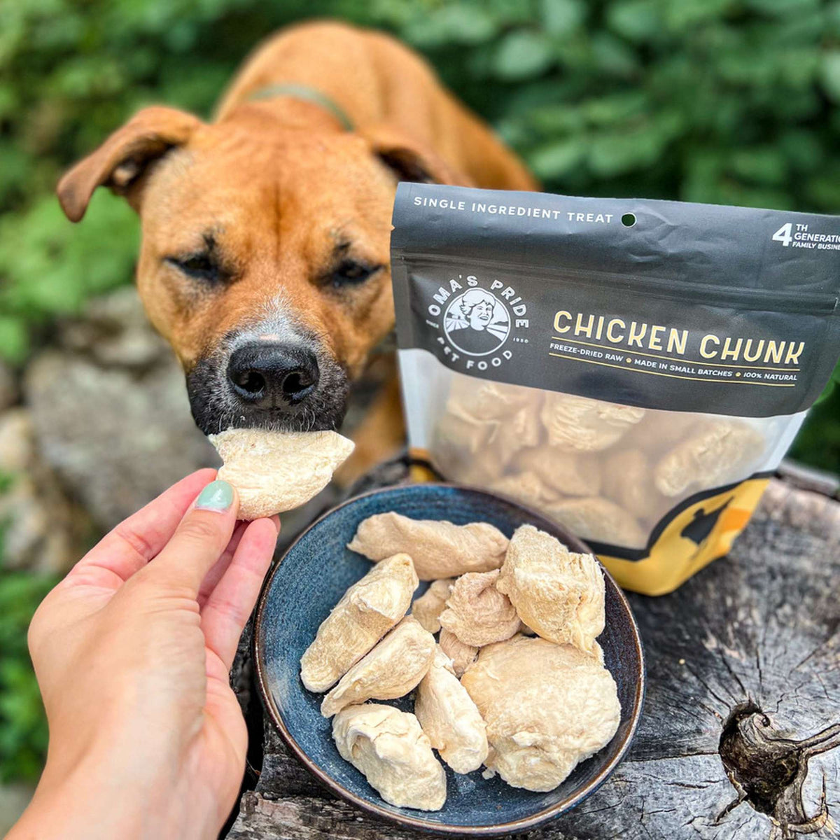 Oma&#39;s Pride Freeze-Dried Raw Chicken Chunk Dog &amp; Cat Treats