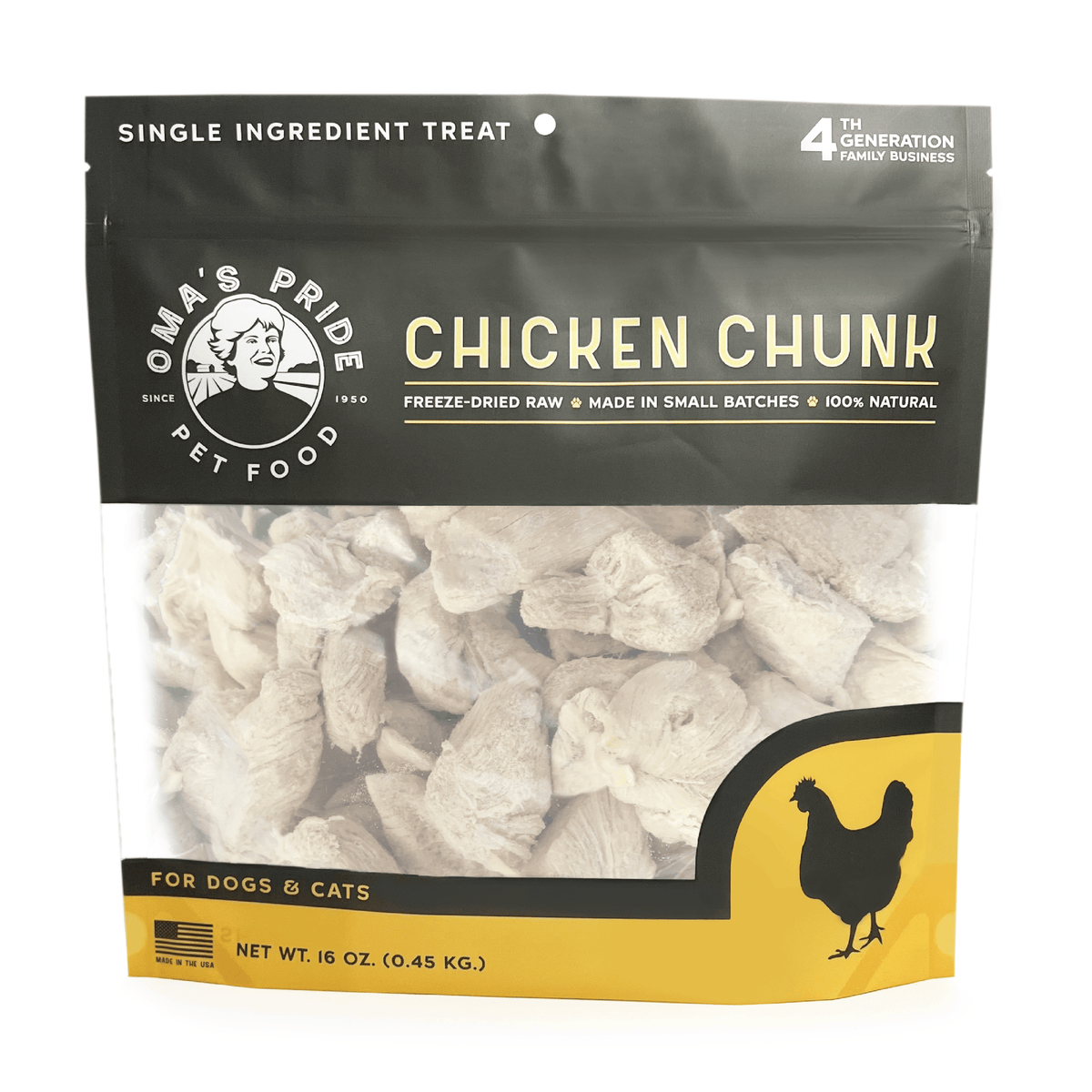 Oma&#39;s Pride Freeze-Dried Raw Chicken Chunk Dog &amp; Cat Treats