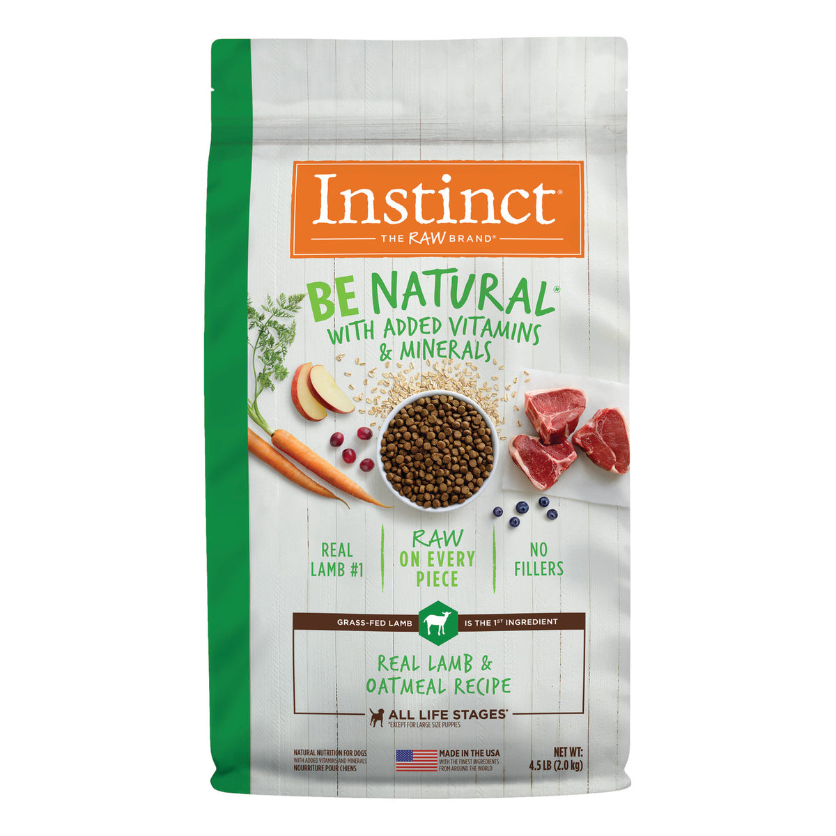 Instinct Be Natural Real Lamb &amp; Oatmeal Recipe Dry Dog Food