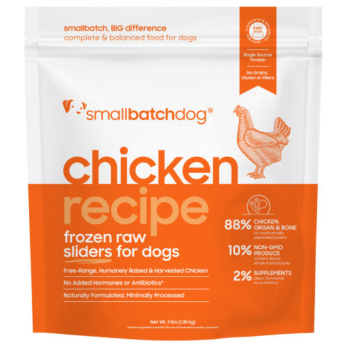 Small Batch Chicken Sliders Frozen Raw Dog Food