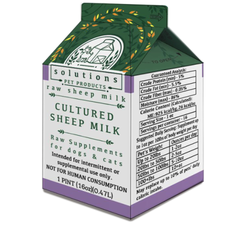 Solutions Pet Products Frozen Raw Cultured Sheep Milk for Dogs &amp; Cats