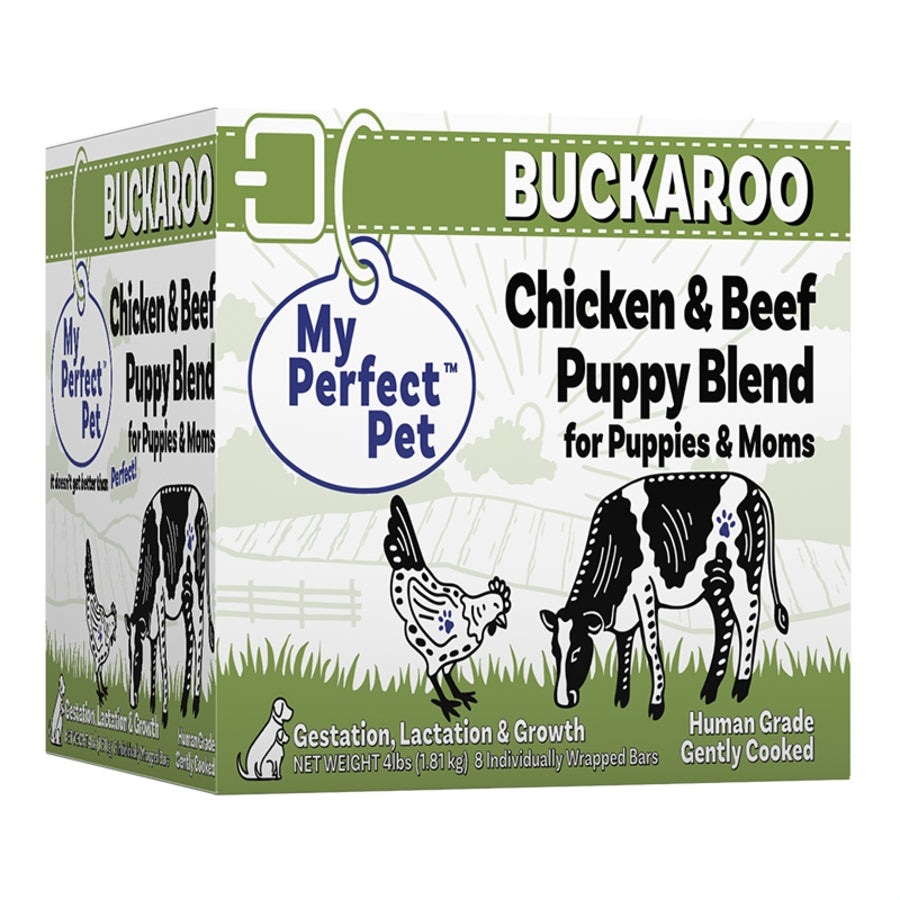 My Perfect Pet Gently Cooked Buckaroo Chicken &amp; Beef Puppy Blend Frozen Dog Food