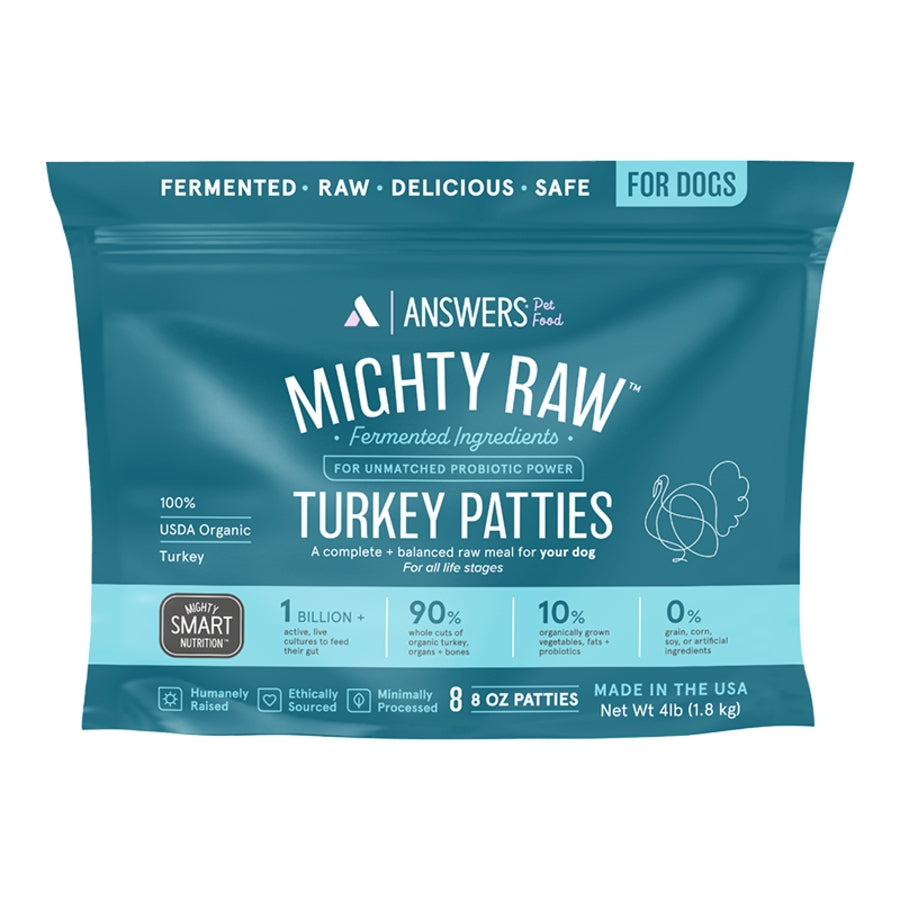 Answers Mighty Raw Turkey Frozen Raw Dog Food