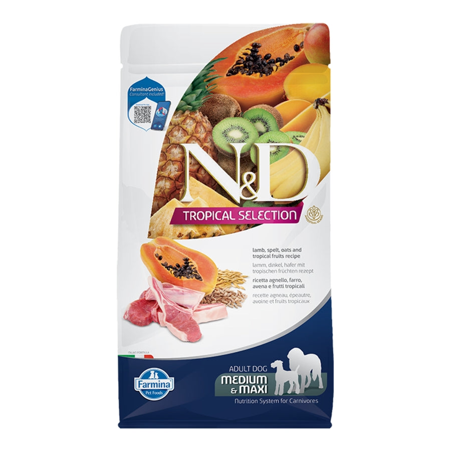 Farmina N&D Tropical Selection Lamb, Spelt, Oats & Tropical Fruits Medium & Maxi Dog Food