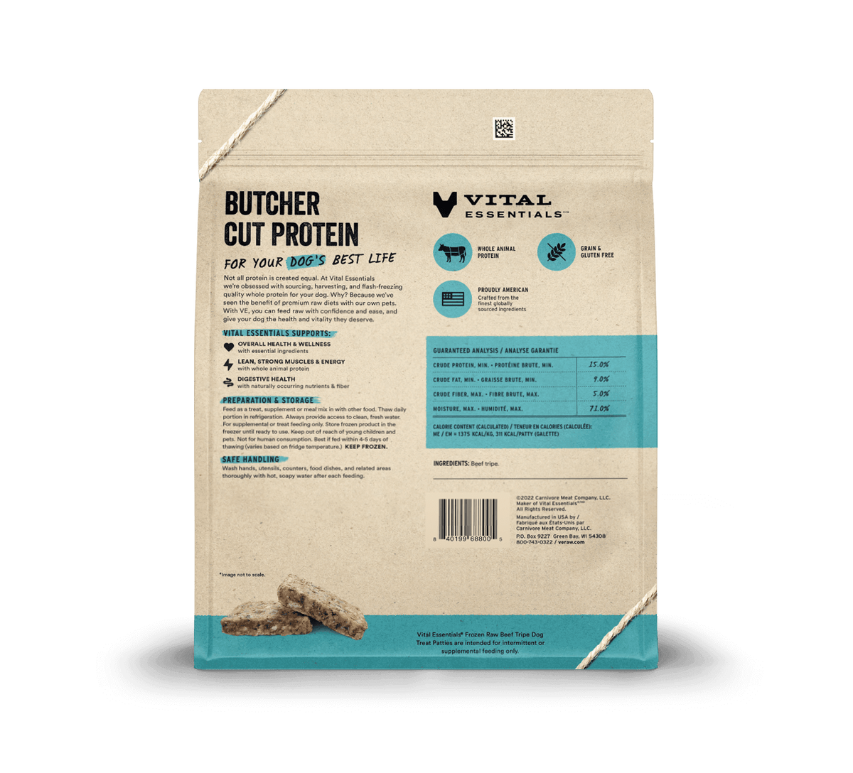 Vital Essentials Freeze-Dried Raw Beef Tripe Bites Dog Treats