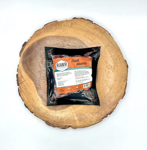 Rawr Frozen Raw Duck Hearts for Dogs & Cats