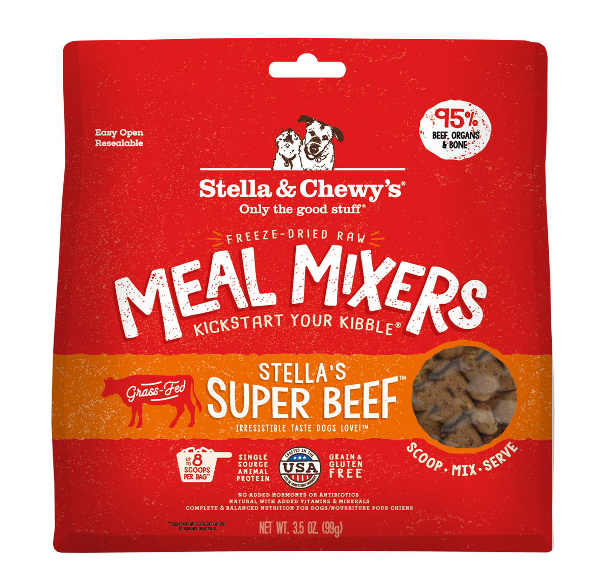 Stella &amp; Chewy&#39;s Freeze-Dried Raw Stella&#39;s Super Beef Meal Mixers Dog Food Topper