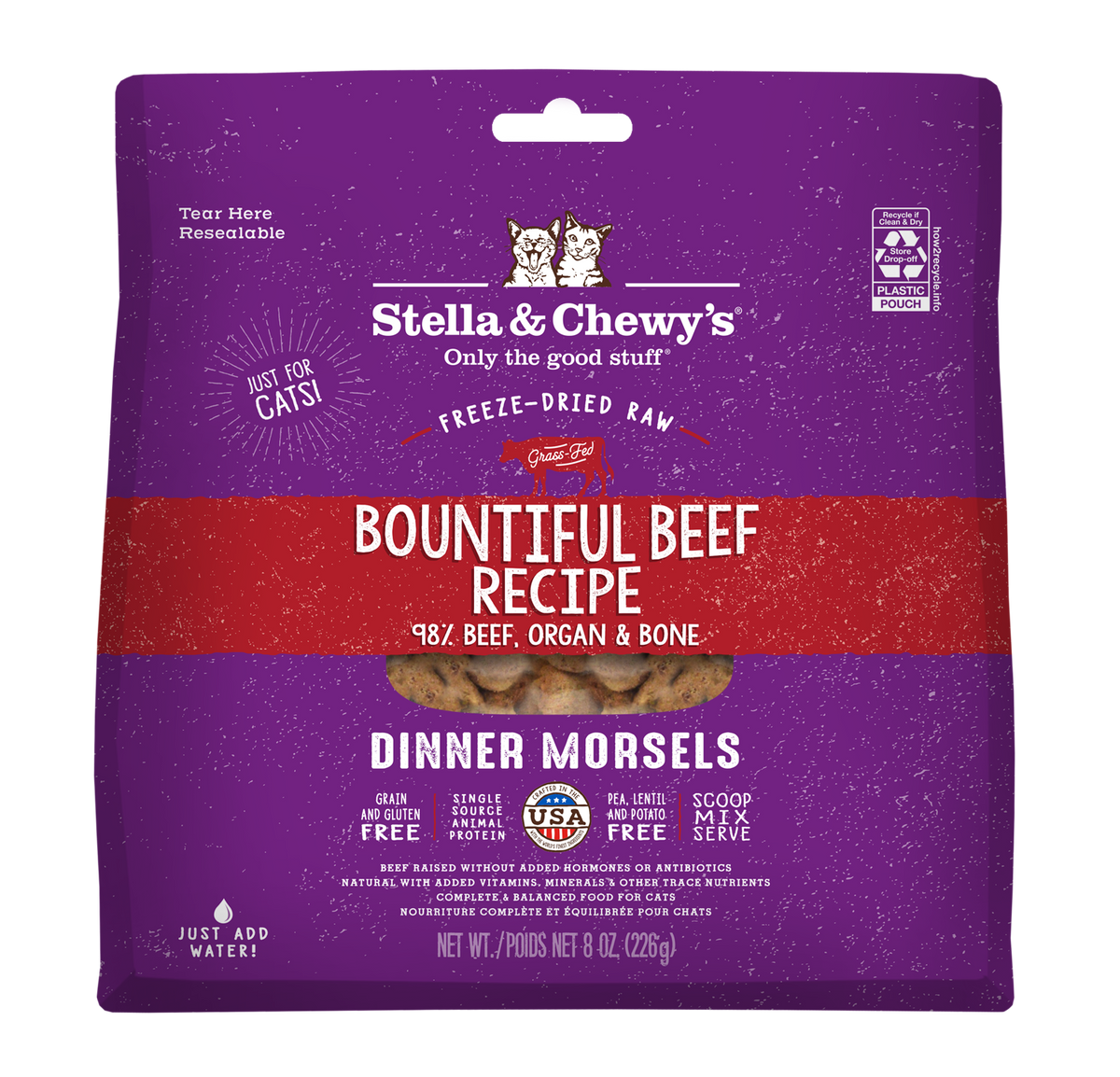 Stella &amp; Chewy&#39;s Freeze-Dried Raw Bountiful Beef Dinner Morsels Cat Food