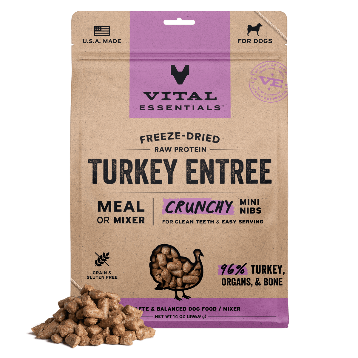 Vital Essentials Freeze-Dried Raw Turkey Dog Food
