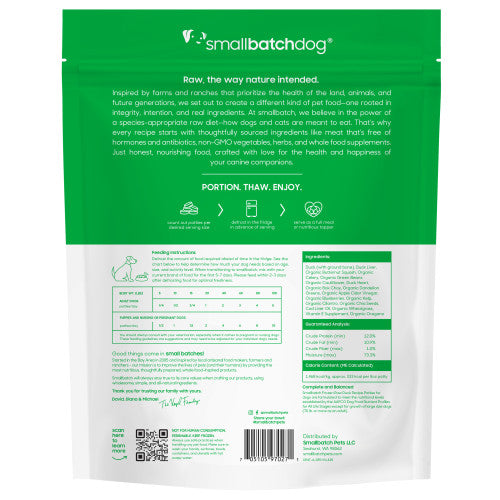 Small Batch Duck Patties Frozen Raw Dog Food