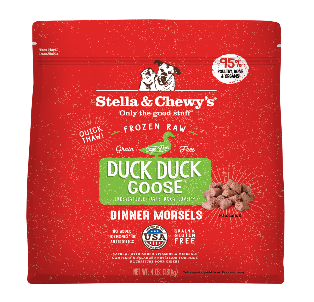 Stella &amp; Chewy&#39;s Frozen Raw Duck Duck Goose Dinner Morsels Dog Food