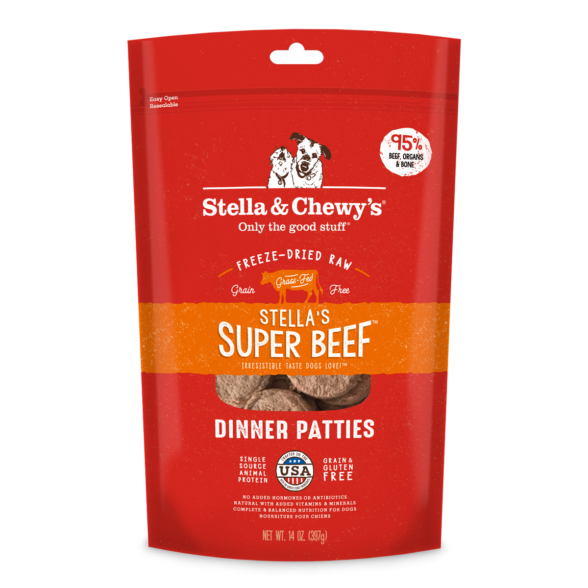 Stella &amp; Chewy&#39;s Freeze-Dried Raw Stella&#39;s Super Beef Dinner Patties Dog Food