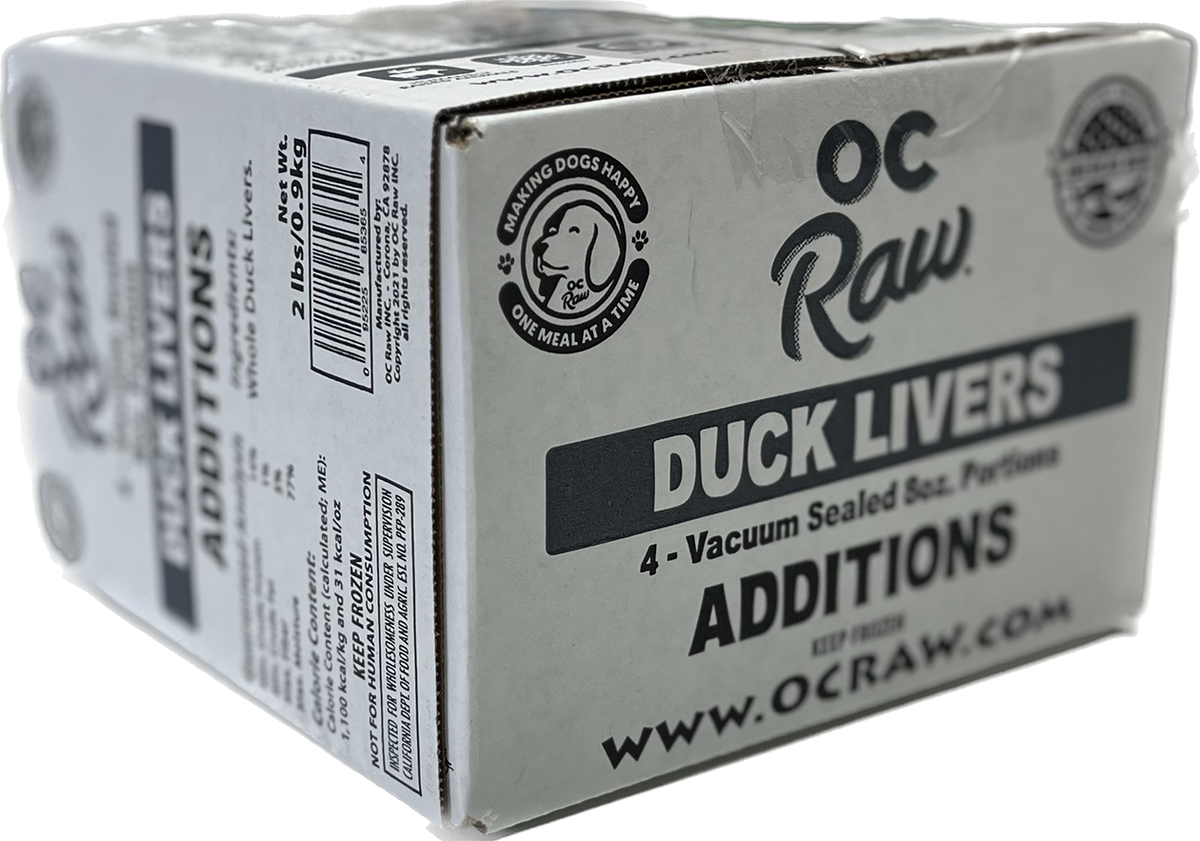OC Raw Additions Frozen Raw Duck Livers for Dogs