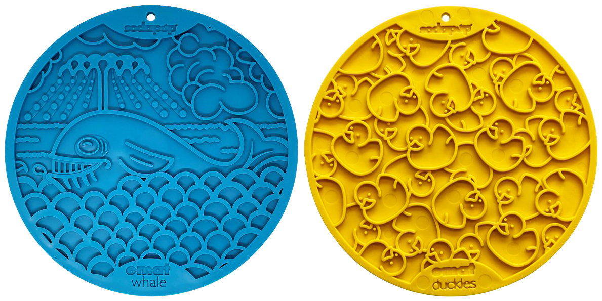 SodaPup Large Blue Whale & Large Yellow Duckies Bathtub eMat Lick Mat Bundle