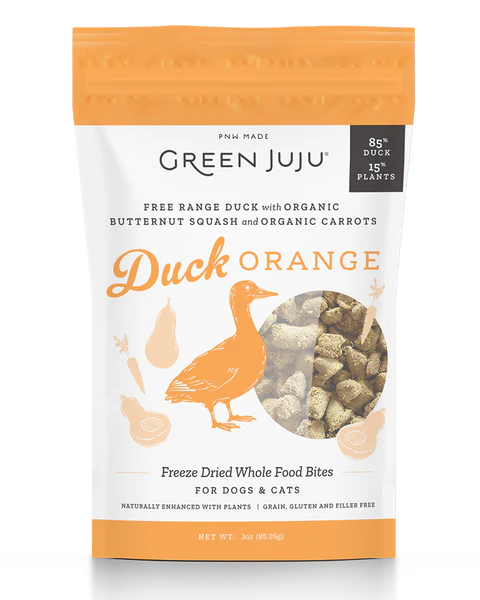 Green Juju Freeze-Dried Duck Orange Dog &amp; Cat Whole Food Bites