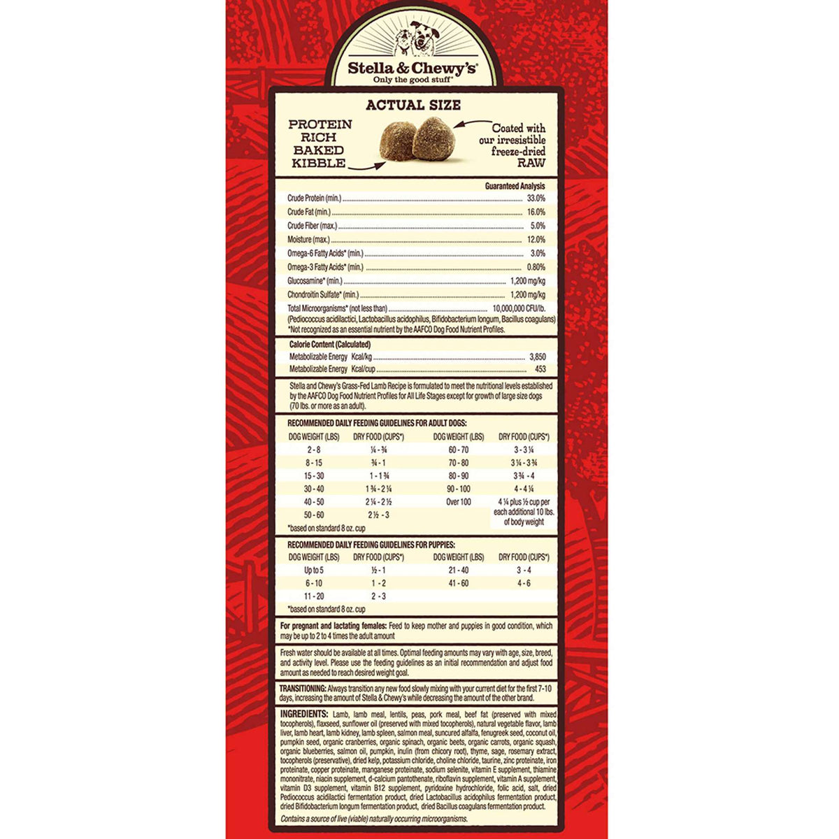 Stella &amp; Chewy&#39;s Kibble Raw Coated Lamb Dog Food