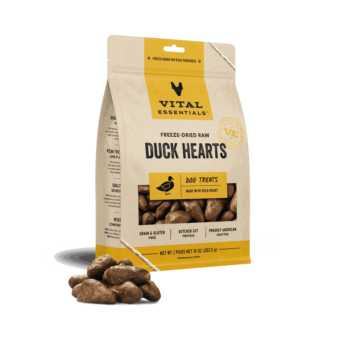 Vital Essentials Freeze-Dried Raw Duck Hearts Dog &amp; Cat Treats