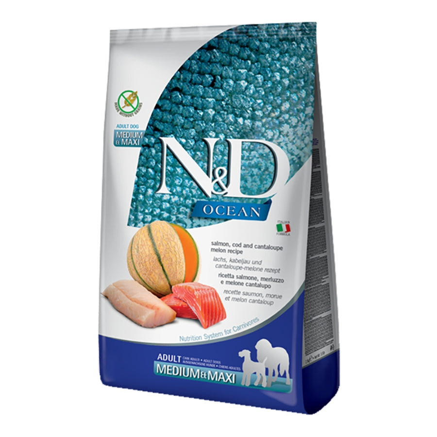 Farmina N&D Ocean Grain Free Salmon, Cod & Cantaloupe Medium & Maxi Dog Food