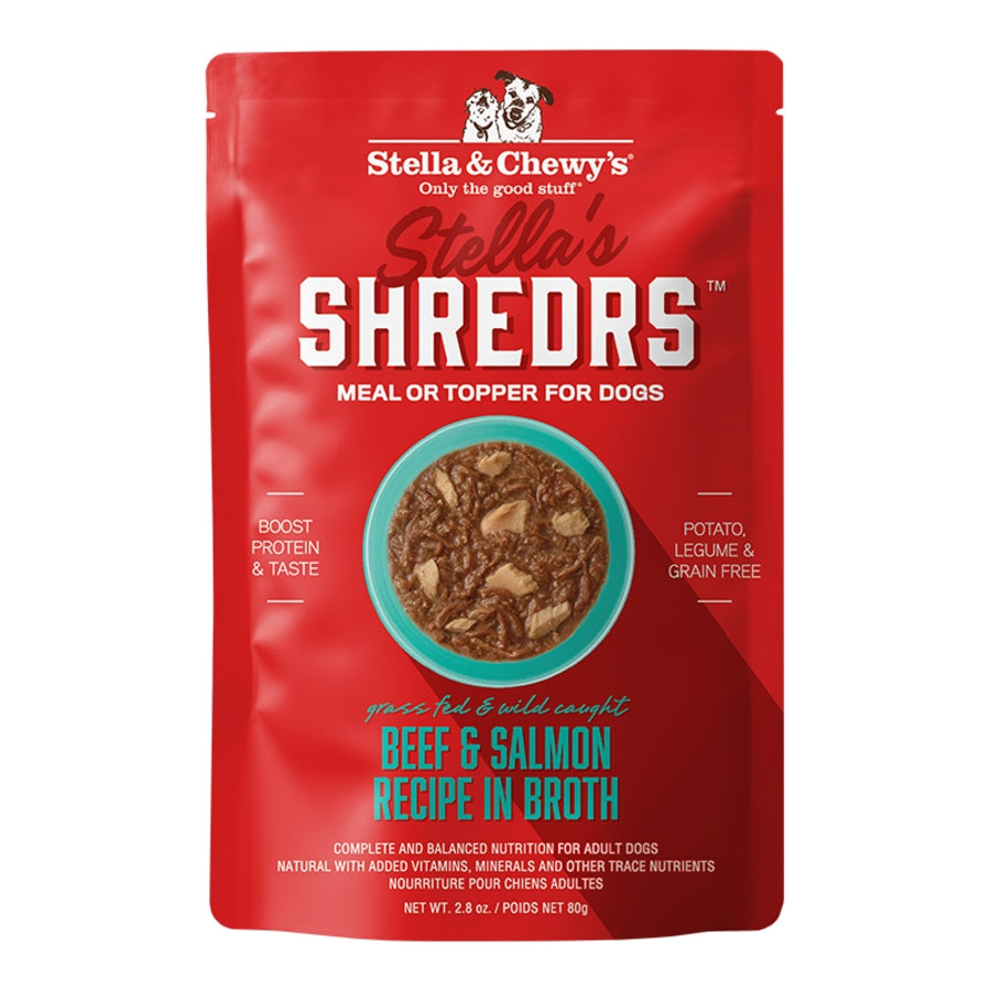 Stella &amp; Chewy&#39;s Stella&#39;s Shredrs Beef &amp; Salmon Pouch Dog Food