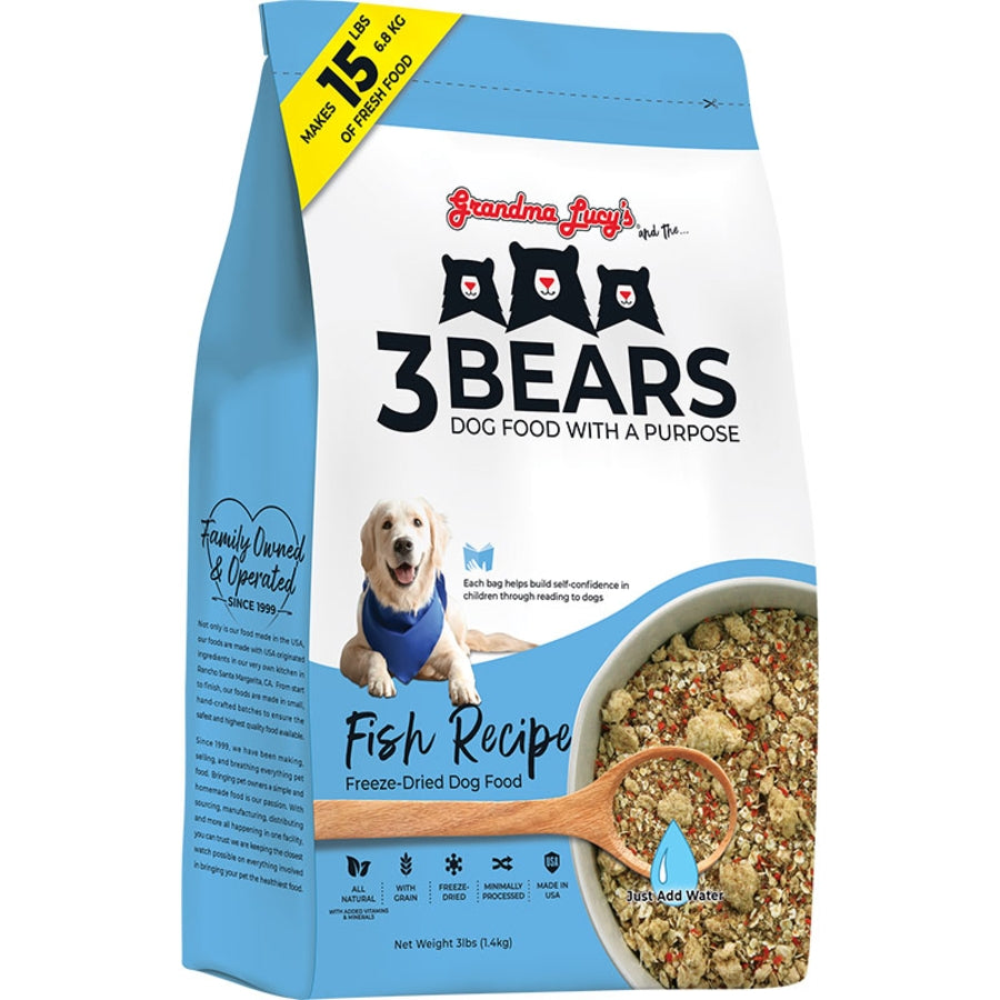 Grandma Lucy's 3 Bears Freeze-Dried Fish Recipe Dog Food