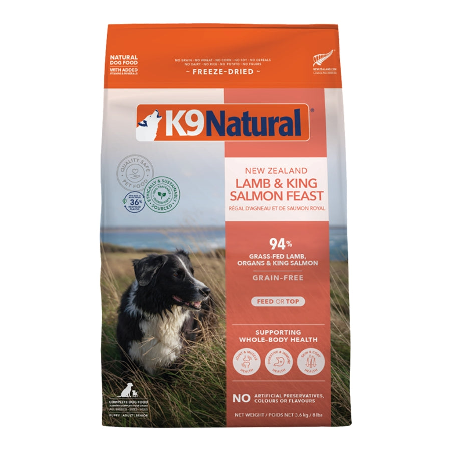 K9 Natural Freeze-Dried Lamb &amp; King Salmon Feast Topper or Dog Food