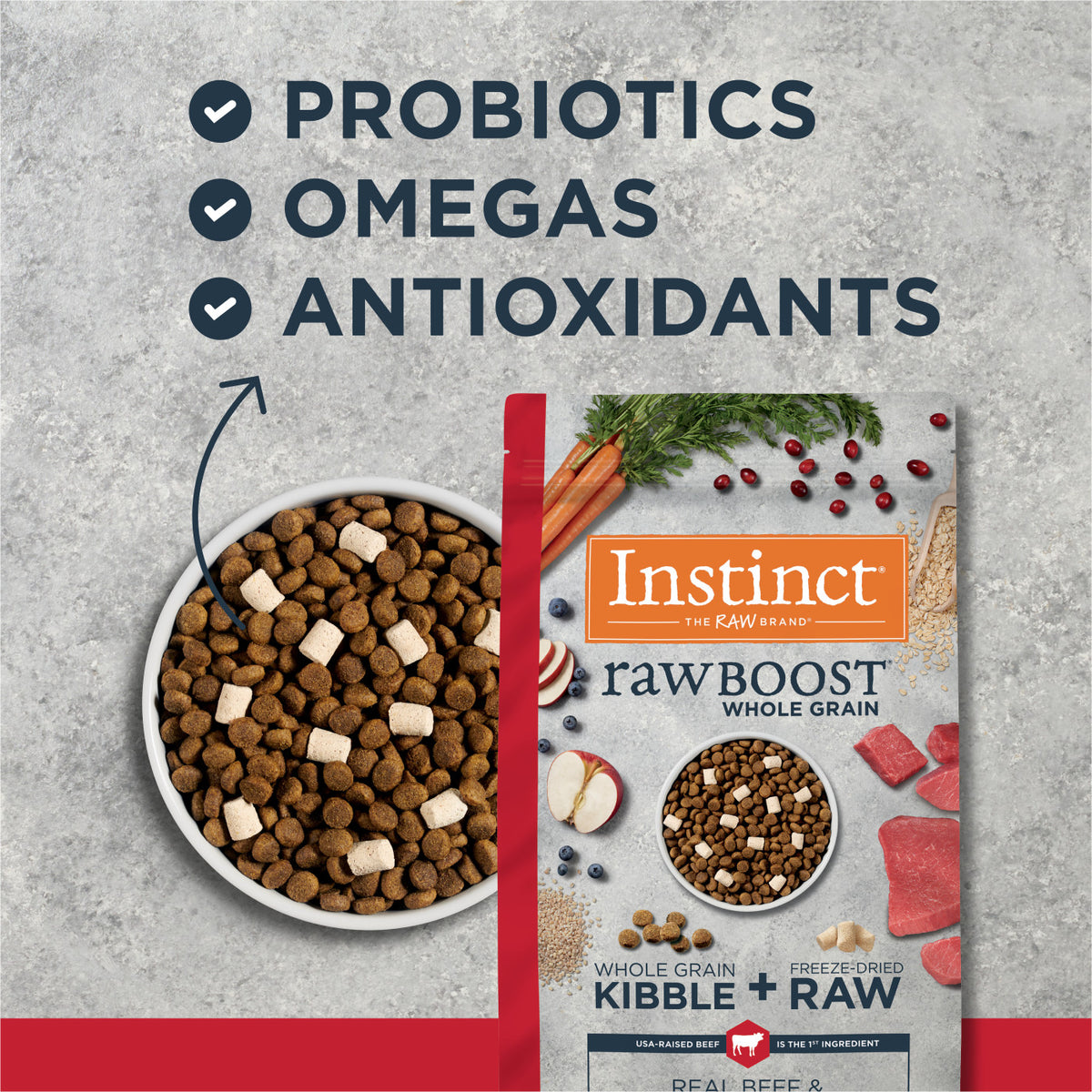 Instinct Raw Boost Whole Grain Real Beef &amp; Barley Recipe Dry Dog Food