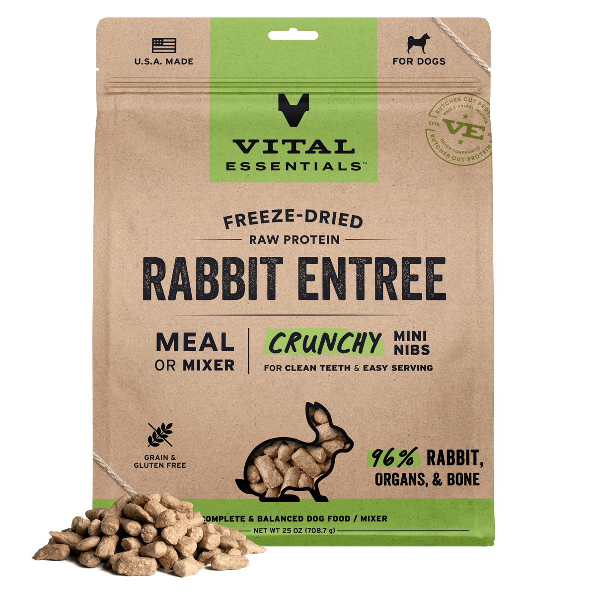 Vital Essentials Freeze-Dried Raw Rabbit Dog Food