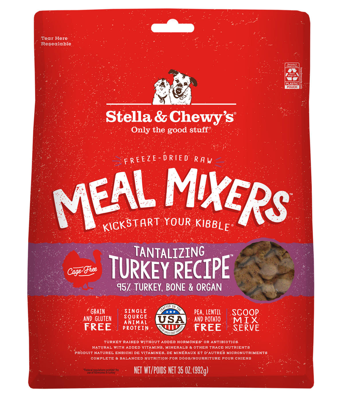 Stella &amp; Chewy&#39;s Freeze-Dried Raw Tantalizing Turkey Meal Mixers Dog Food Topper