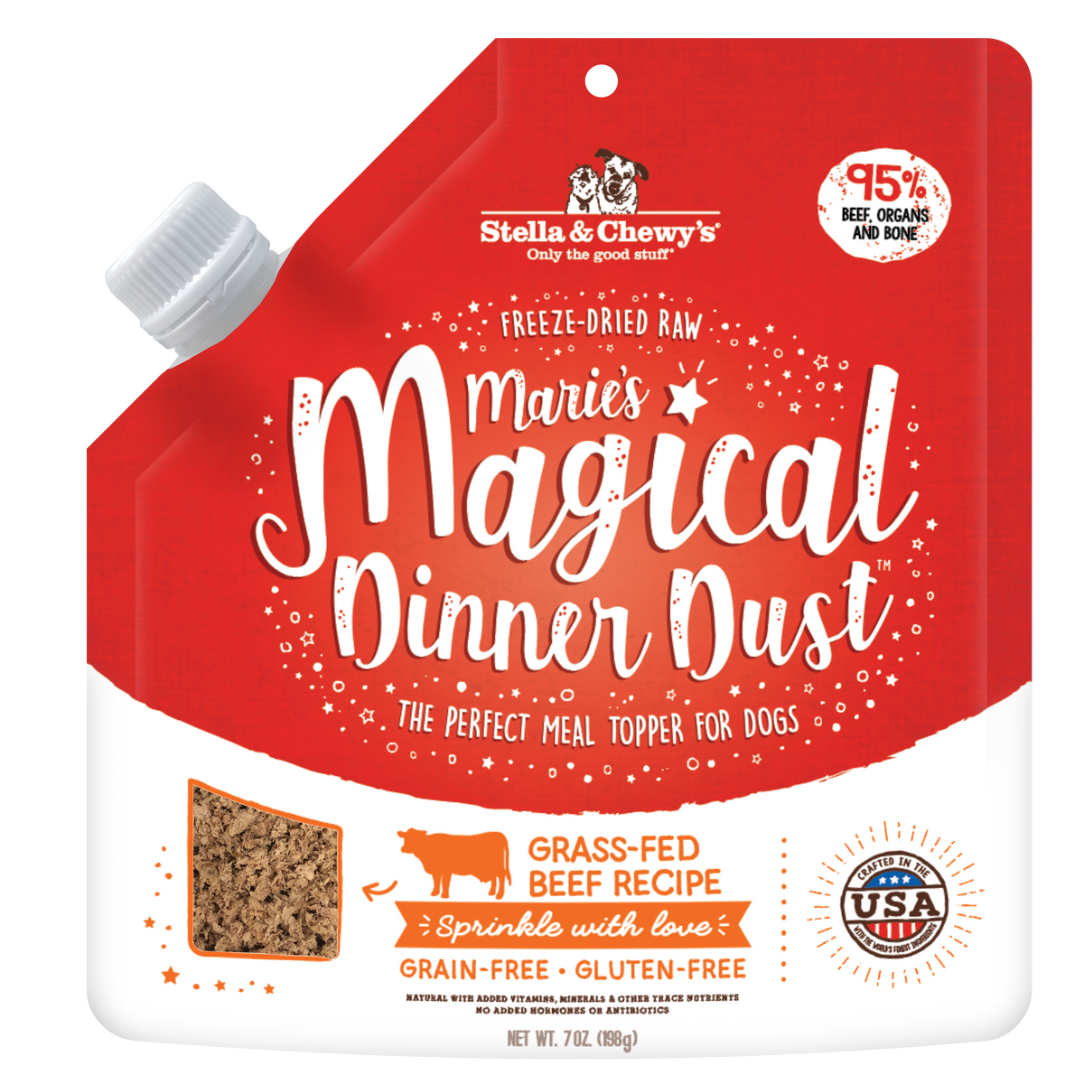 Stella &amp; Chewy&#39;s Freeze-Dried Raw Marie&#39;s Magical Dinner Dust Beef Dog Food Topper
