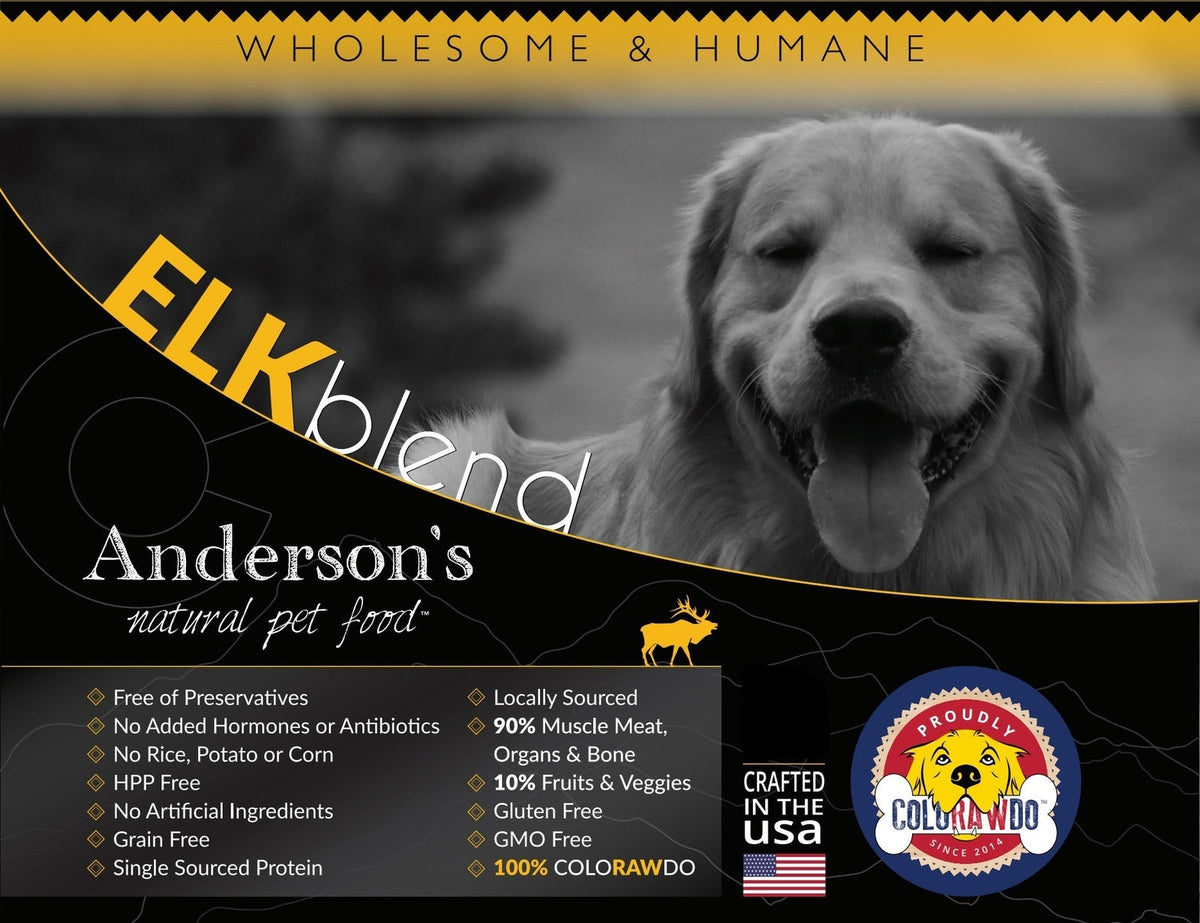 Anderson&#39;s Colorado Pasture-Raised Elk Blend Frozen Raw Dog Food