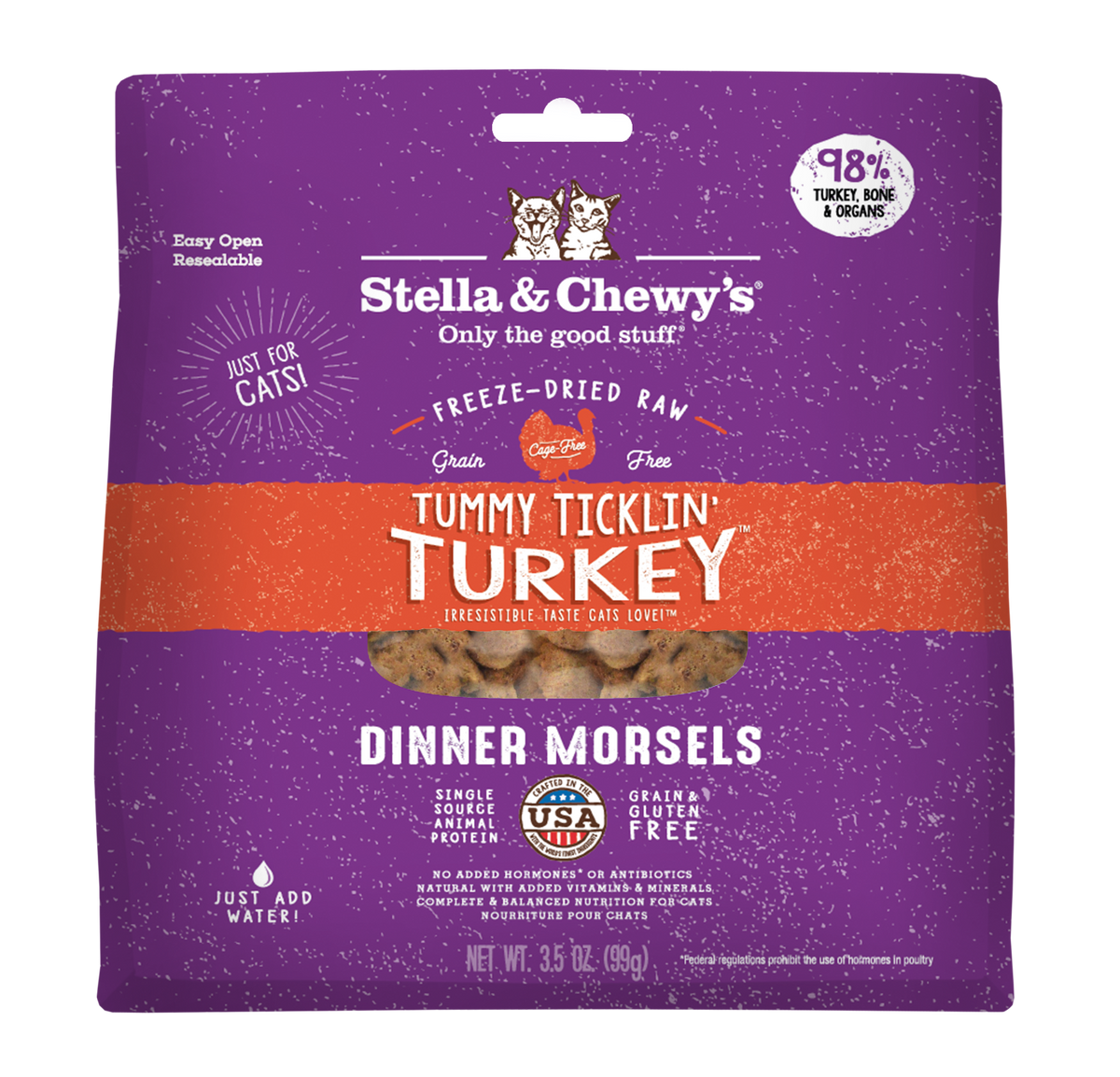 Stella &amp; Chewy&#39;s Freeze-Dried Raw Tummy Ticklin Turkey Dinner Morsels Cat Food
