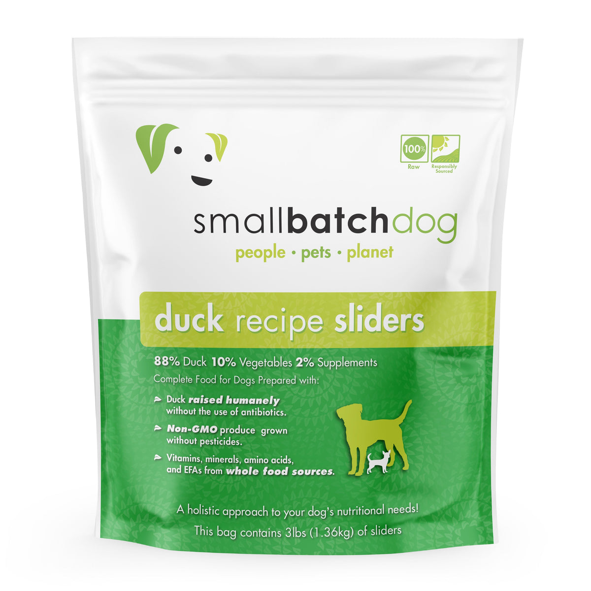 Small Batch Duck Sliders Frozen Raw Dog Food