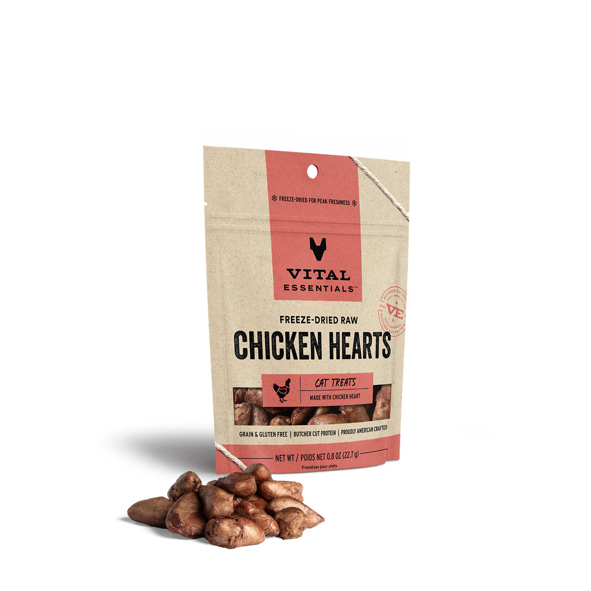 Vital Essentials Freeze-Dried Raw Chicken Hearts Cat Treats