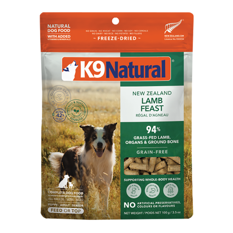 K9 Natural Freeze-Dried Lamb Feast Topper or Dog Food