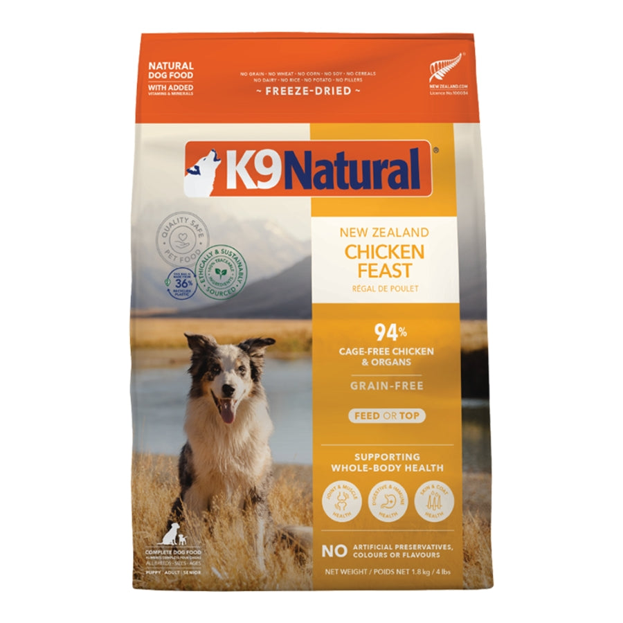 K9 Natural Freeze-Dried Chicken Feast Topper or Dog Food