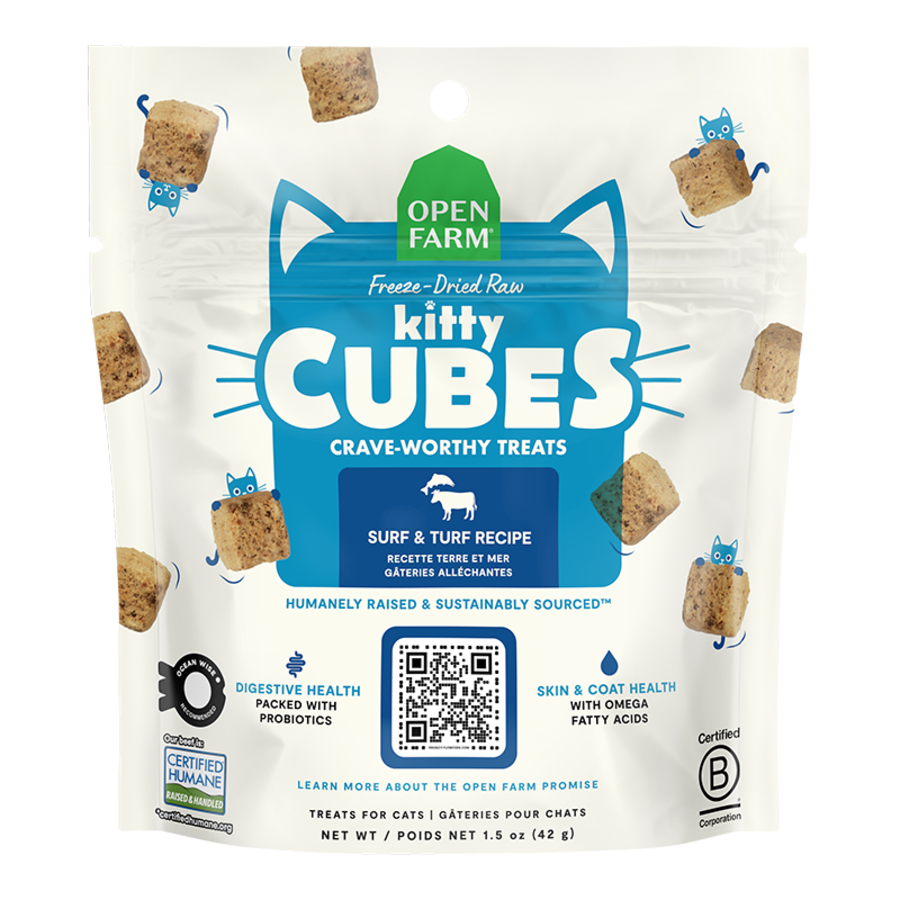 Open Farm Freeze-Dried Raw Kitty Cubes Surf & Turf Cat Treats