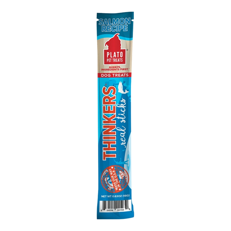 Plato Pet Treats Thinkers Real Sticks Salmon Recipe for Dogs