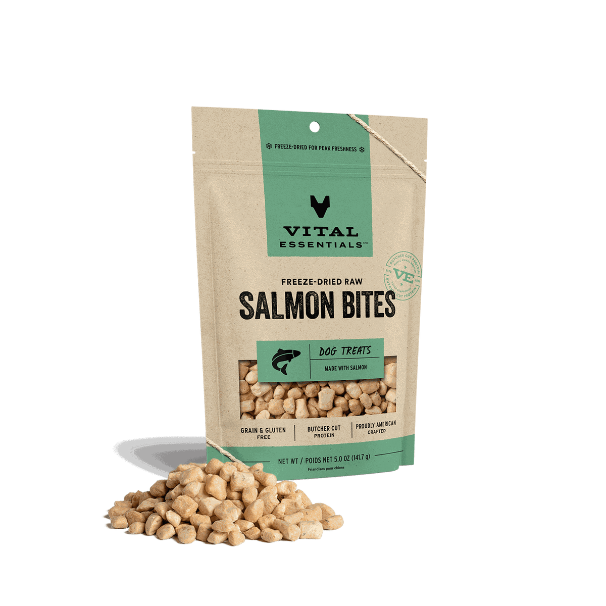 Vital Essentials Freeze-Dried Raw Salmon Bites Dog Treats