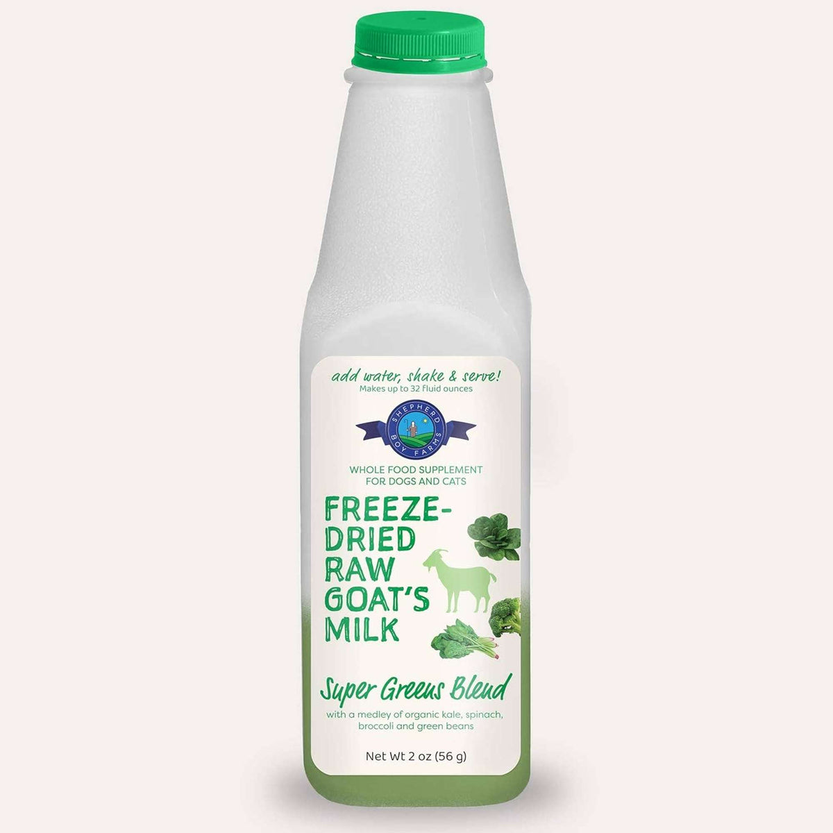 Shepherd Boy Farms Freeze-Dried Raw Goat Milk - Super Greens Blend for Dogs