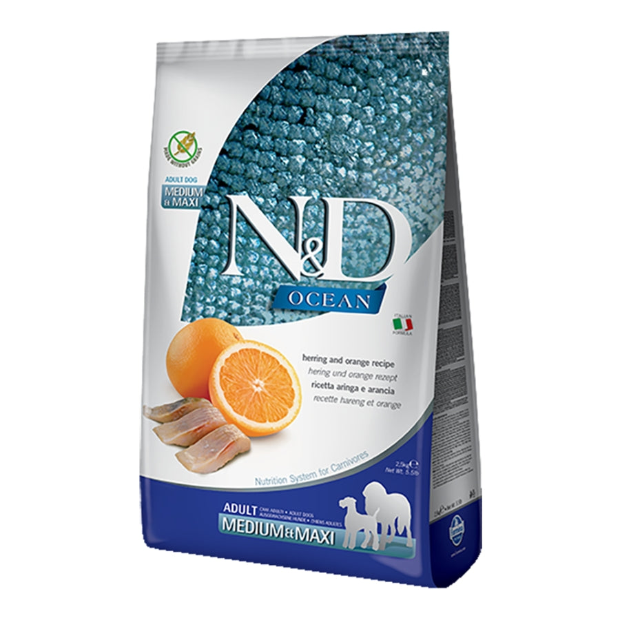 Farmina N&D Ocean Grain Free Herring & Orange Medium & Maxi Dog Food