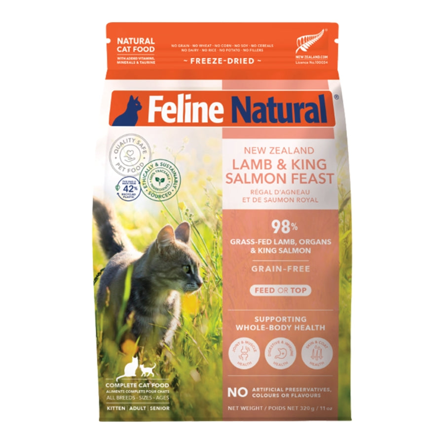 Feline Natural Freeze-Dried Lamb &amp; King Salmon Topper or Cat Food