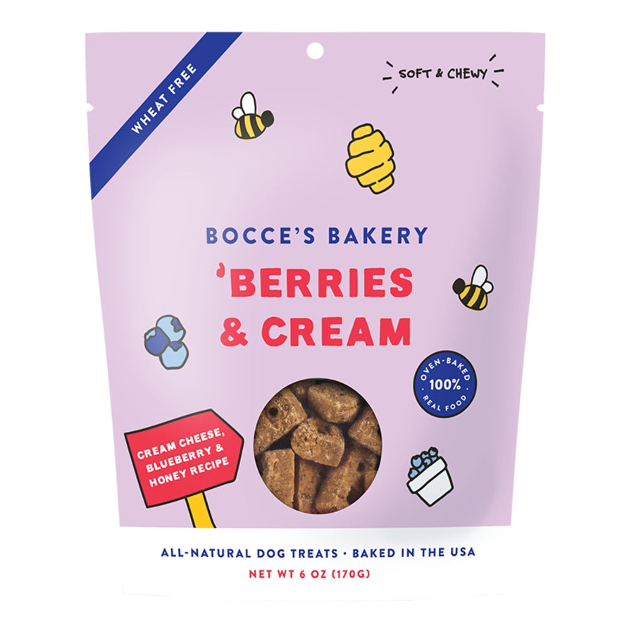 Bocce&#39;s Bakery Soft and Chewy &#39;Berries &amp; Cream Dog Treats