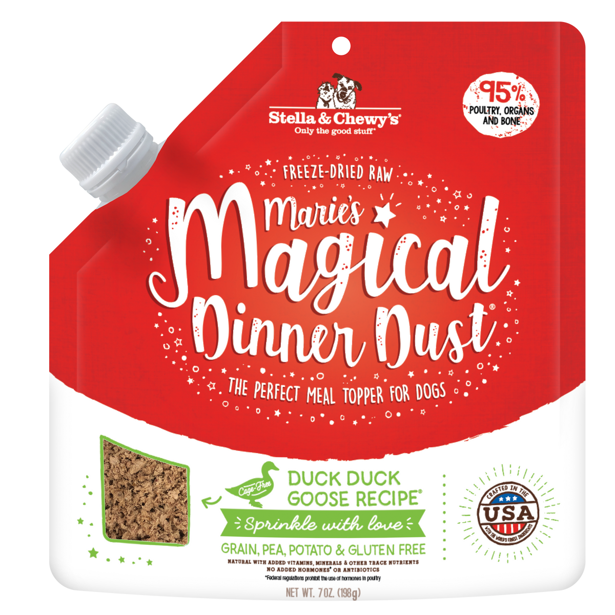 Stella &amp; Chewy&#39;s Marie&#39;s Magical Dinner Dust Duck Duck Goose Dog Food Topper