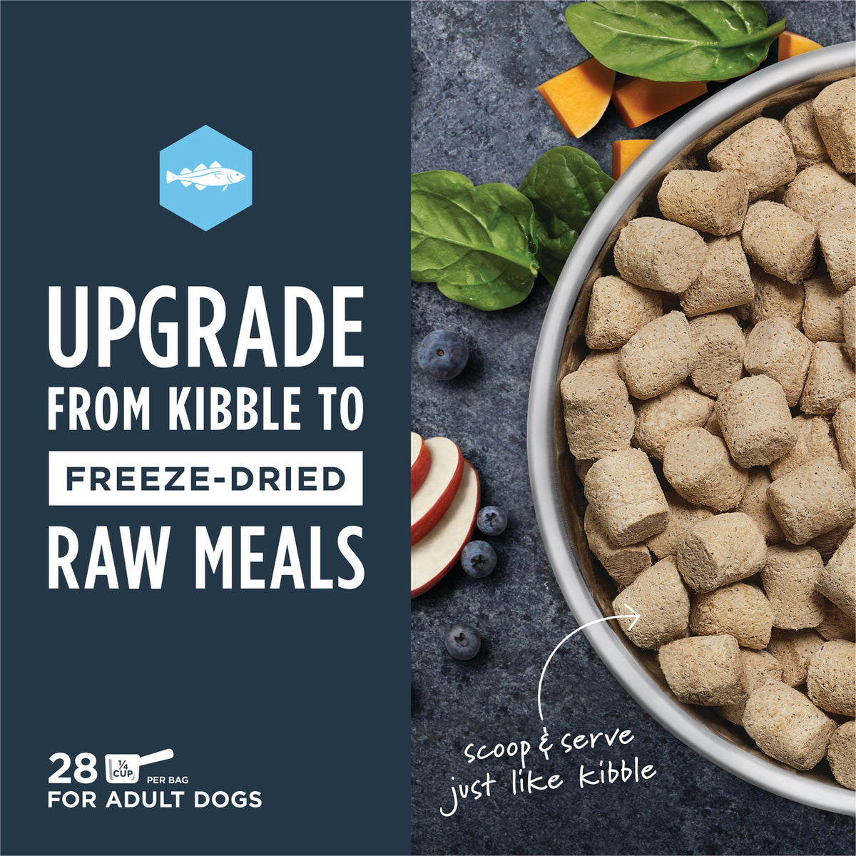 Instinct Freeze-Dried Raw Meals Grain-Free Wild-Caught Alaskan Pollock Recipe Dog Food